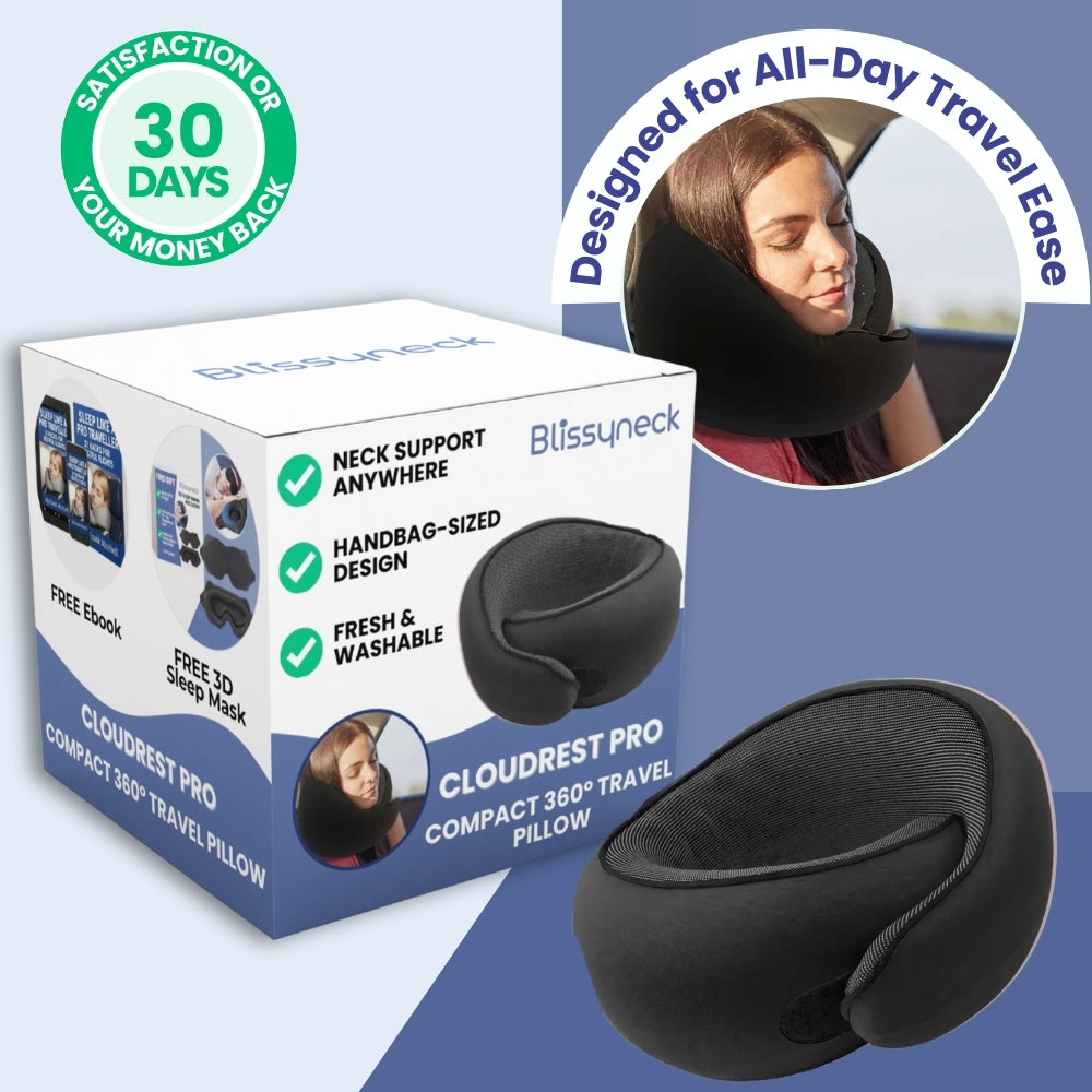 CloudRest PRO | Compact 360° Travel Pillow