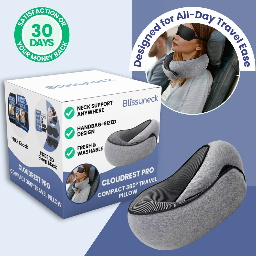 CloudRest PRO | Compact 360° Travel Pillow