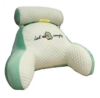Getblissyneck reading pillows for bed in green and white with headrest and arm support